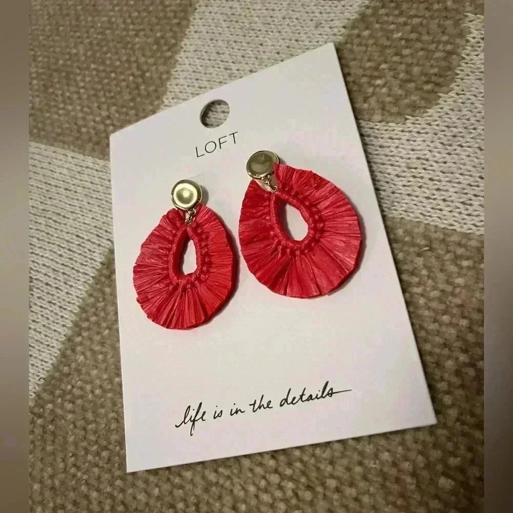 LOFT Raffia Teardrop Earrings - Picture 4 of 6
